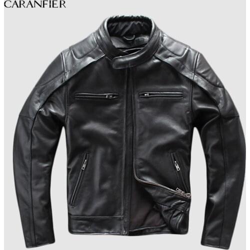 CARANFIER Genuine Leather Jacket Mens Brand Motorcycle Multifunction Jacket Men Liner Detachable Jackets 4XL DHL Free Shipping