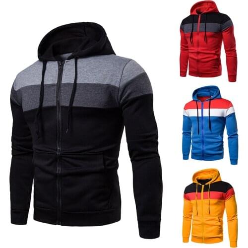 Spring Autumn Jackets Men Zip Sweatshirt Patchwork Casual Hoodies Mens Hip Hop Hooded Streetwear Hoodie Male Clothing 2021