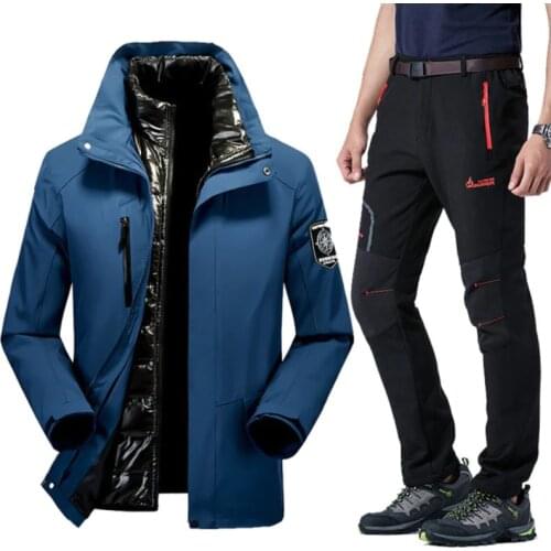 Men Winter Ski Suit 2020 Waterproof Windproof Thicken Warm Ski Jacket +Pant Sets Clothes Men Skiing And Snowboarding Jackets