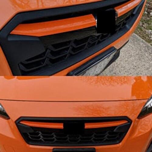 2Pcs ABS Front Grill Cover Trims Strip Car Exterior Accessories for Subaru XV Crosstrek 2017-2020 GT7 GT3