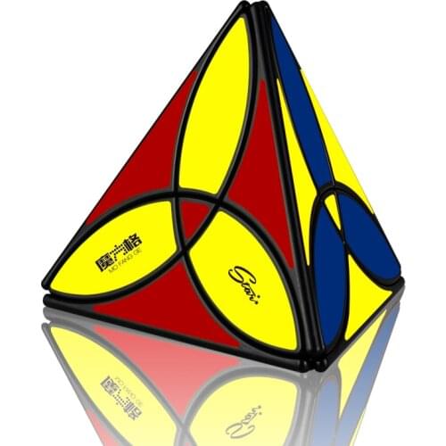 QiYi MoFangGe Clover Pyramid Stickers Magic Cube QiYi Coin Tetrahedron Mastermorphix Cubo Magico 4 colors Puzzle kids Toys Gift