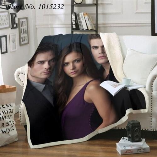 2020 NEW The Vampire Diaries 3D Blanket for Beds Hiking Picnic Thick Quilt Fashionable Bedspread Fleece Throw Blanket 01