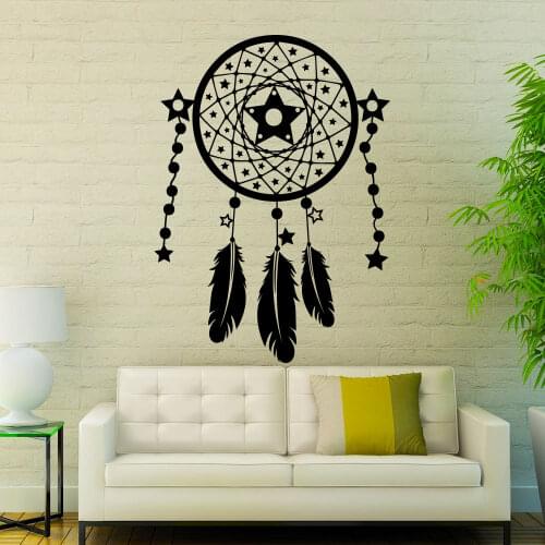 New Wall Decals Dreamcatcher 3D Feathers Stickers Fashion Bedroom Living Room Sofa Background Vinyl Home Decor Art Mural LA703