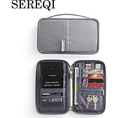 SEREQI Travel Accessories Passport Holder Card Package Credit Card Holder Passport Cover Multi-functional Travel Passport Wallet