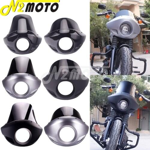 5 3/4" Motorcycle Headlight Fairing Mask Light Lamp Cowl For Harley Dyna Sportster XL 883/1200 Touring Street Bob Street Glide