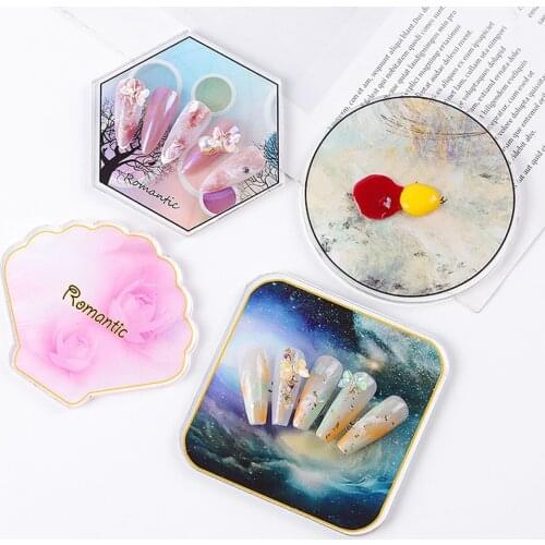 1pc Natural Resin Nail Color Painting Palette Display Holder Color Mixing Plate Makeup Oil Painting Supplies Palette