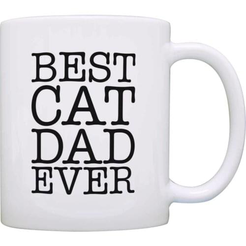 Cat Lover Gifts Best Cat Dad Ever Pet Owner Rescue Gift Coffee Mug Tea Cup White