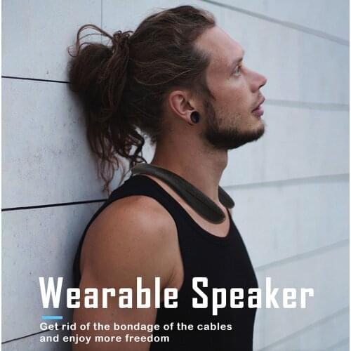 Portable Bluetooth 5.0 Fabric Neck Speaker Built-in Mic Subwoofer 3D stereo Sound Box With Passive Radiator For Game Music