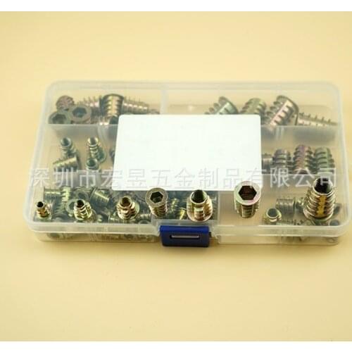 Threaded Inserts Nuts Zinc Alloy Thread For Wood Insert Nut Flanged Hex Drive Head Furniture Nuts Wood Insert Tool Kit