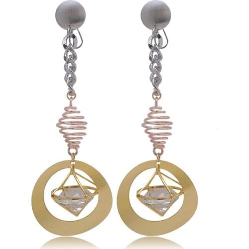 Luxury Heart multicolor spiral Shape drop Earrings Pave Setting with crystal Wedding Earrings for Women Jewelry Brincos