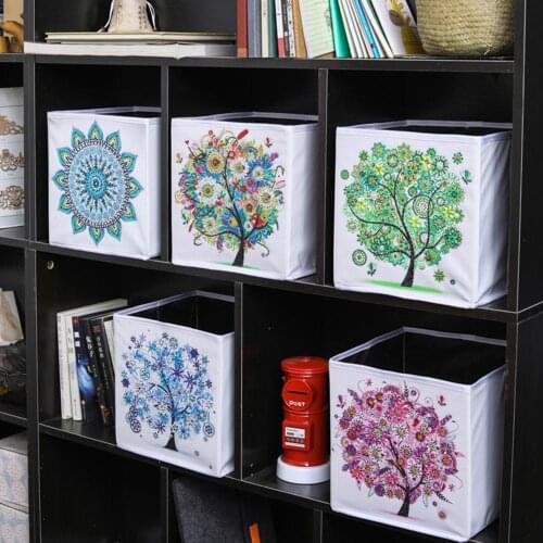 DIY Diamond Crafts Folding Storage Box Sundries Organizer Bins Wardrobe Drawer Container For Household Storage Organization Box