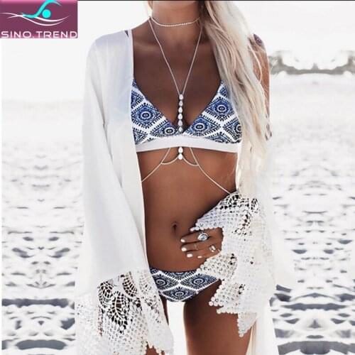 Women Summer Two Pieces Bikini Sets Push Up Swimwear Female Triangle Mini Brazilian Digital Print Beach Bathing Suits