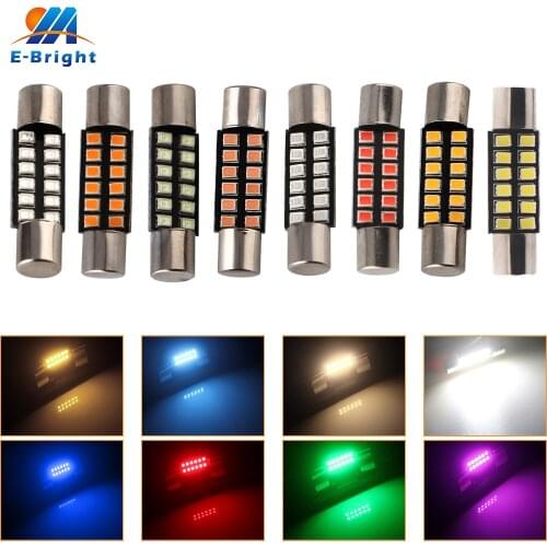 10PCS C5W Festoon Lights 2016 28MM 31MM 12SMD Nonpolarity For Car License Plate Courtesy Bulbs 6612F 6614F 3021 3022 Dome Lamps