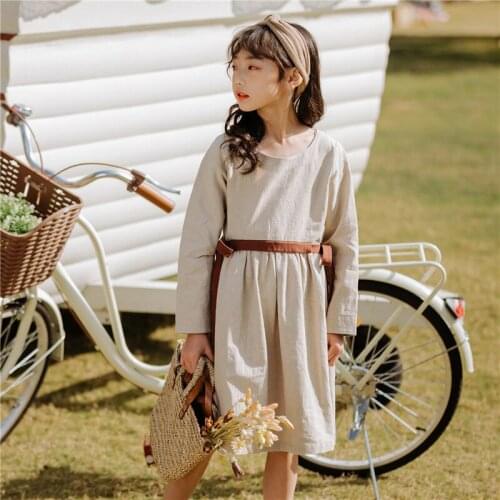 2020 kids spring dress new girls dress kids casual dresses toddler casual baby princess dress cotton and linen clothing