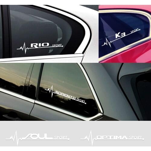 2X Car Side Window Body Sticker For KIA Sportage Rio Sorento Soul Picanto Optima Ceed Forte Cadenza K1 K2 K3 K4 K5 SPORT Emblem