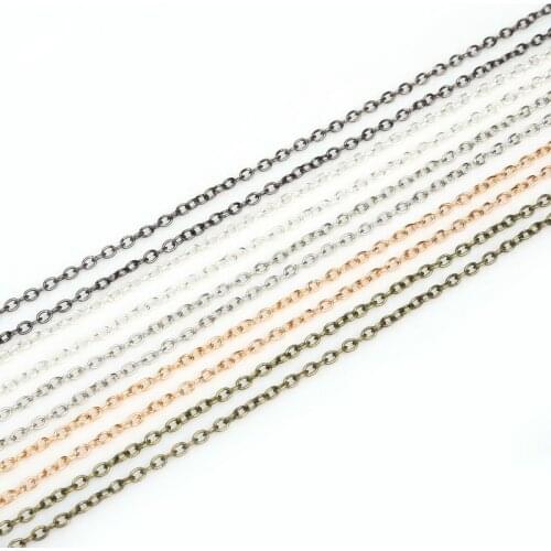 5m/lot 3*2mm 4*3mm Rhodium/Bronze Color Long Necklace Chains Brass Bulk For DIY Jewelry Findings Making Accessories Supplies