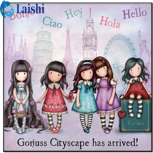 5D DIY Diamond Painting Cartoon cute little girl Cross Stitch Kits Embroidery Full Mosaic Rhinestone Craft Lovers for Home Decor