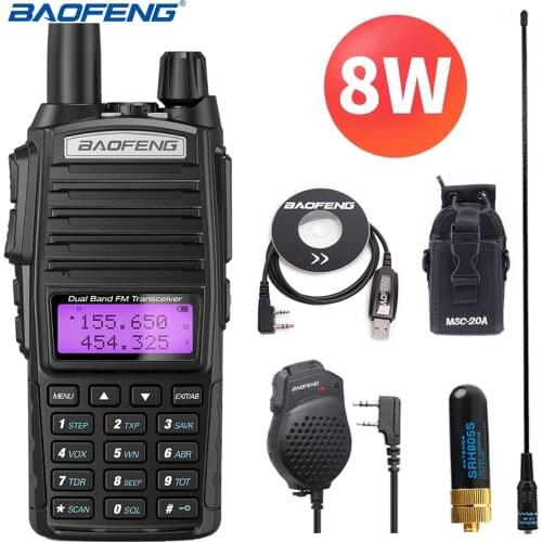 Baofeng UV-82 8W High Powerful 10km VHF/UHF Long Range Two Way Radio Walkie Talkie CB Ham Portable Radio Pofung UV5R for Hunting