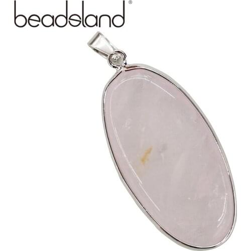 Beadsland Natural Stone GEM Stone Pendant Round Oval Shapped Semiprecious Stone DIY Necklace Size 40*22 mm Model 38531/32