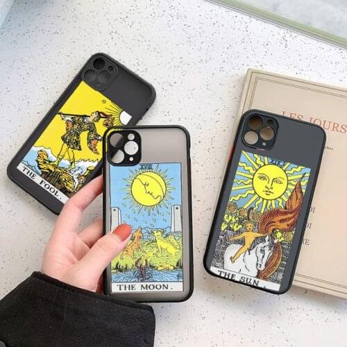 Tarot Card art pattern Phone Cases matte transparent For iphone 7 8 11 12 plus mini x xs xr pro max cover