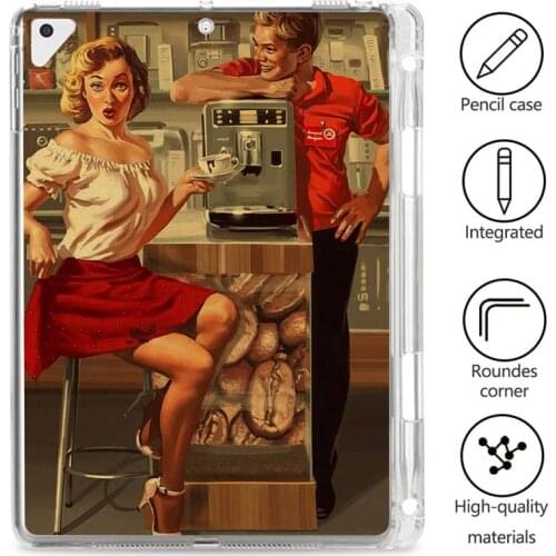 Russian Oil Painting Tablet Case for Ipad Mini 2 3 4 Cover with Pencil Holder for Ipad Air 1 2 3 7th Generation 11 Pro 2018 2020