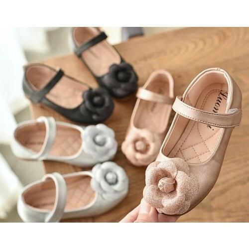 2019 New Fashion Beading Leather Sandals Kids Flats Single Shoe Children Zipper Outdoor Comfordtable Princess Shoes For Girls