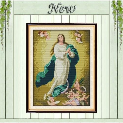 Virgin Mary angel baby home decor paintings counted printed on canvas DMC 14CT 11CT Cross Stitch Needlework Sets Embroidery kits