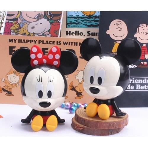 2pcs/set Disney Mickey Mouse Action Figure Cute Sitting Minine Mouse 9cm Cake Decor Model Creative Car Ornament Toys Kids Gifts