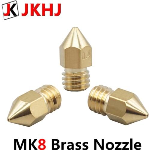 MK8 Extruder Nozzle High Precision Brass Nozzle 0.2/0.3/0.4/0.5mm for 1.75mm filament M6 thread hotend 4pcs 3D Printer Parts