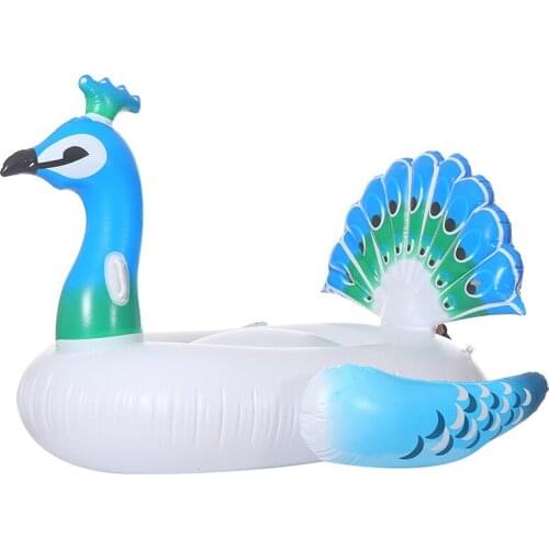 140cm Giant Swimming Ring Peacock Floating Drain on Adult Inflatable Mount Floating Bed Deck Chair Beach Swimming Pool Toy