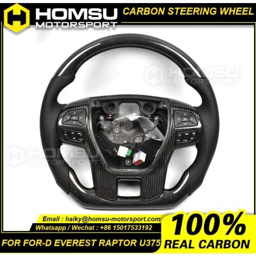 Private custom gloss carbon fiber steering wheel for ford everest raptor U375 Available for all car models