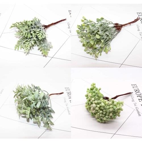 6pcs Artificial Plants Fake Grass Artificial Flowers for Home garland DIY Scrapbooking Wedding Christmas Decoration