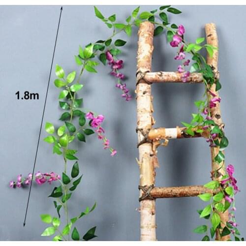 Artificial Flower Eco-friendly Bright-colored Eye-catching Wide Application Wisteria Fake Flower for Wedding Eye-catching