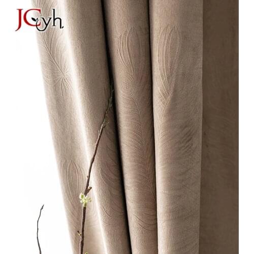 JCyh Feather Curtains For Living Room Bedroom Modern Blackout Curtains For Window Treatment Thick Velvet Drapes Shading 85