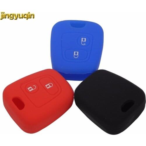 Jingyuqin 30PCS Silicone Car Key Case Cover For Citroen C1 C2 C3 Pluriel C4 C5 C8 Xsara Picasso Peugeot 206 307 207 408 No Logo