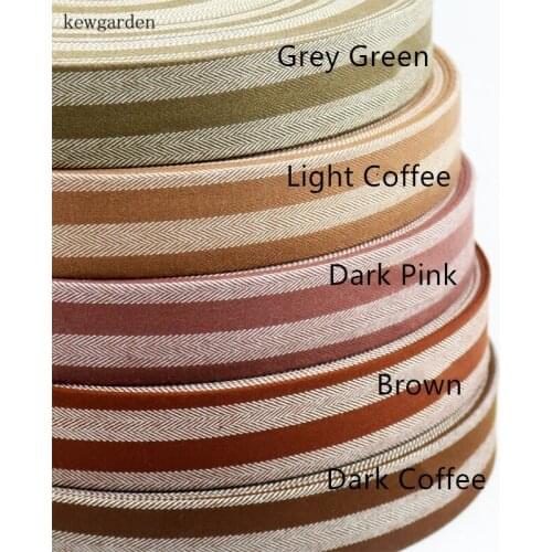 Kewgarden 16mm 1.6cm Handmade Satin Ribbon Stripe Cotton Layering Cloth Ribbons DIY Bowktie Tape Riband 5m/lot
