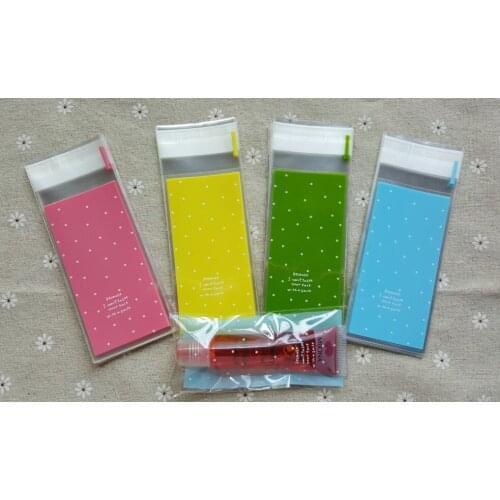 Colorful Polka dots Dessert Cookies bags for Wedding Birthday Party Craft Self-adhesive Plastic lipstick packaging
