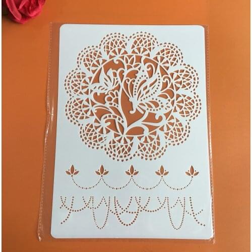 Mandala Datura flowers A4 29*21cm DIY Stencils Wall Painting Scrapbook Coloring Embossing Album Decorative Paper Card Template