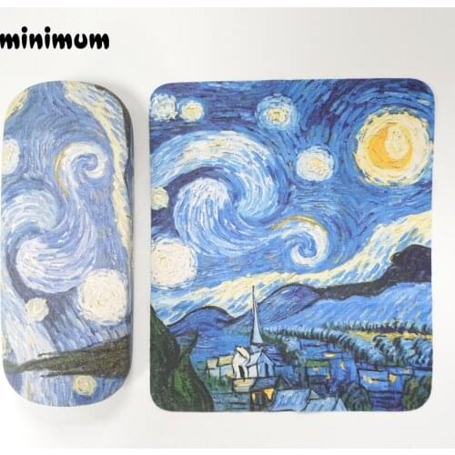 MINIMUM Retro oil painting Glasses Cloth with Sunglasses Case Microfiber Clean Lens Dust Wiper Camera Screen Cleaner Soft Suede