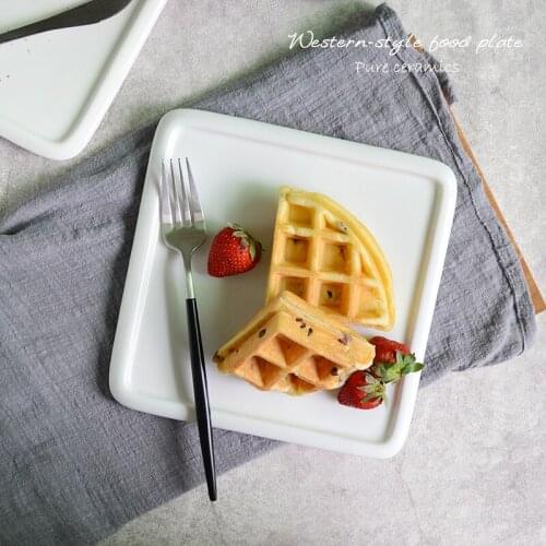 Fashion Pure Shop Ceramic Tableware Square Abalone Fish Plate Western Dish Steak Spaghetti Plate New Tableware Kitchen Utensils