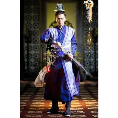 2014 Newest TV Play Gujianqitan Antique Sword Legend Drama Costume Computer Game Cosplay Swordmen Costume for Male