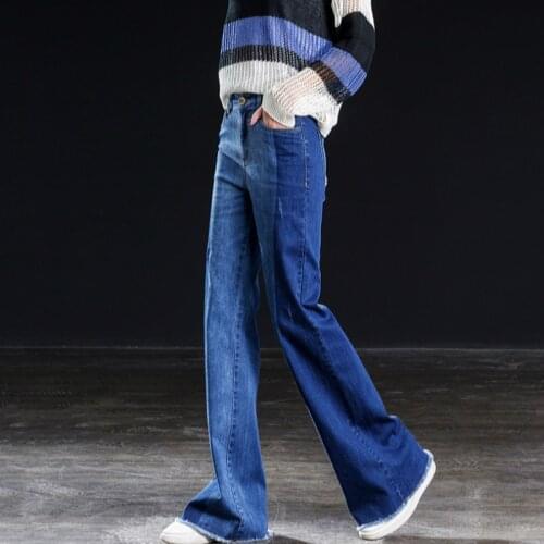 New spring and autumn office lady plus size cotton brand female women girls loose wide leg pants jeans clothes 79347