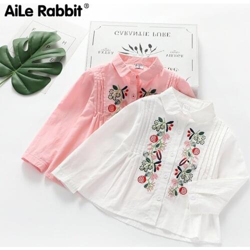 Girls' Clothes Tops T-shirt Trumpet Sleeves Girls Bottoming Shirt Childrens Wear Clothes White Red For Girls 2-7 Years Old