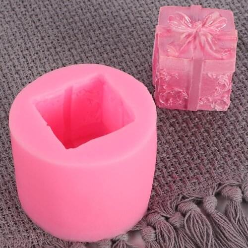 Gift Box Cake Molds Ice Tray Chocolate Silicone Mold Gum Fondant Mold For Cake Kitchen Baking Decorating Tools Cake Molds