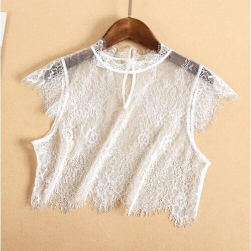 Q39C Hollowed-Out Covering for Low Cut Sweater Must-Have Decorative Pieces for Blouses Collars with Fringed Selvege