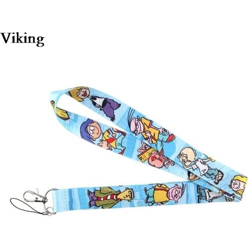Plank and Johnny Lanyards Cartoon Print Lanyard For Keys Phone Fashion ID Card Holder Neck Strap Hang Rope Lanyards G0629