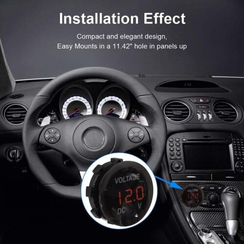 Signal Lights Digital Display Gauge 3-digit LED voltmeter for 12-24V motorbike car boat ATV UTV caravans trailer etc