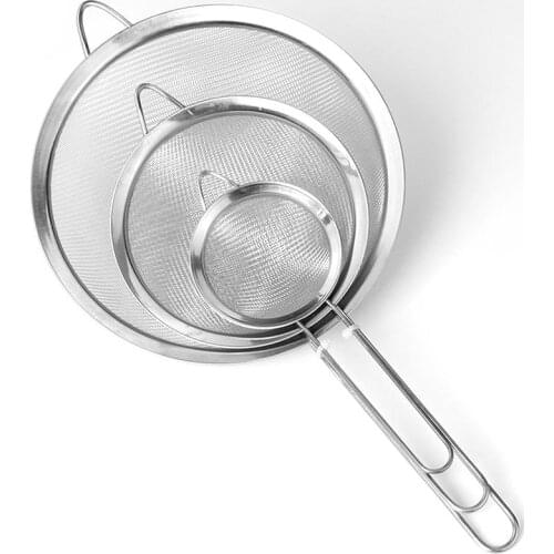 Flour Sieve Colander Screen Mesh Tea Strainer Mesh Flour Oil Strainer Kitchen Sieves zeef passoire cuisine