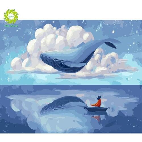 Old DIY Diamond Painting Cross Stitch Diamond Embroidery whale Full Square Rhinestone Mosaic Unfinished Home Decoration Gift