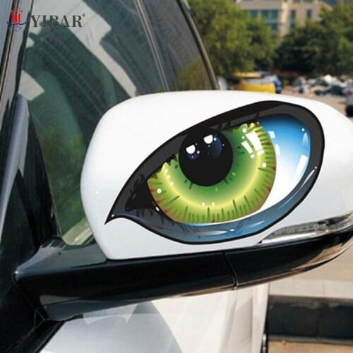 Stereo Reflective Cat Eyes Car Sticker Car Auto Side Fender Eye Stickers Adhesive Creative Rearview Mirror Decal